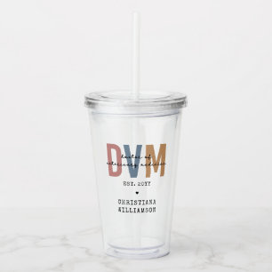 Custom DVM Doctor of Veterinary Medicine Gifts Acrylic Tumbler