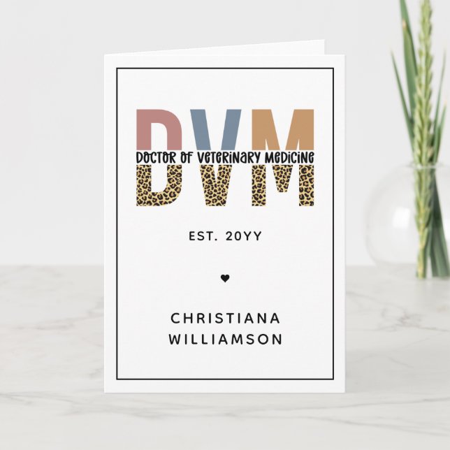 Custom DVM Doctor of Veterinary Medicine Gifts Card (Front)
