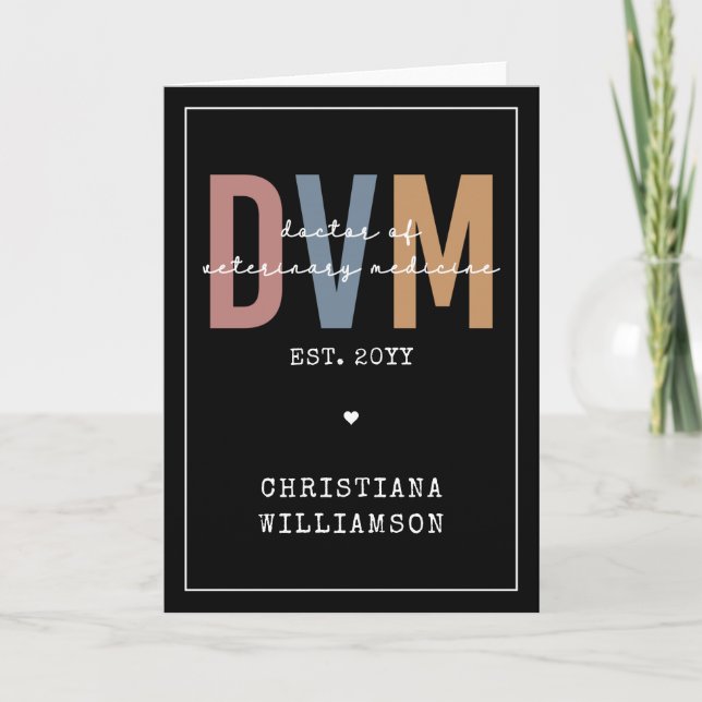 Custom DVM Doctor of Veterinary Medicine Gifts Card (Front)