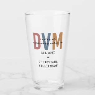 Custom DVM Doctor of Veterinary Medicine Gifts Glass