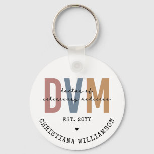 Custom DVM Doctor of Veterinary Medicine Gifts Key Ring