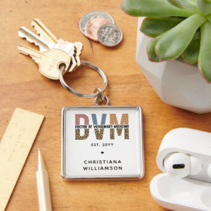 Custom DVM Doctor of Veterinary Medicine Gifts Key Ring