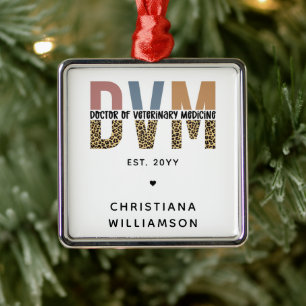 Custom DVM Doctor of Veterinary Medicine Gifts Metal Tree Decoration