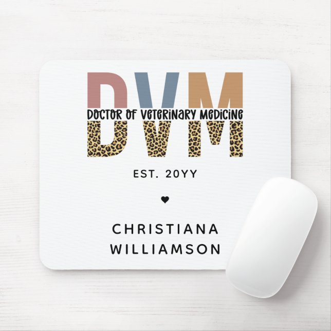 Custom DVM Doctor of Veterinary Medicine Gifts Mouse Mat (With Mouse)