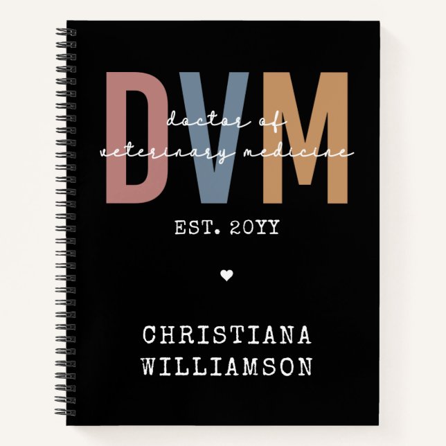 Custom DVM Doctor of Veterinary Medicine Gifts Notebook (Front)