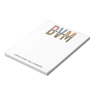 Custom DVM Doctor of Veterinary Medicine Gifts Notepad