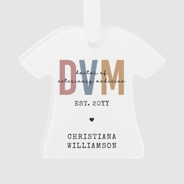 Custom DVM Doctor of Veterinary Medicine Gifts  Ornament (Back)