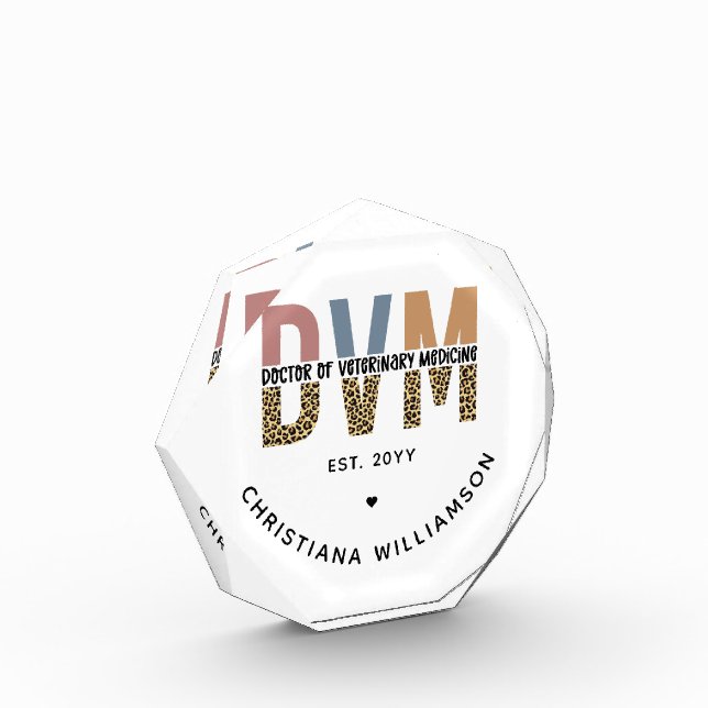 Custom DVM Doctor of Veterinary Medicine Gifts Photo Block (Left)