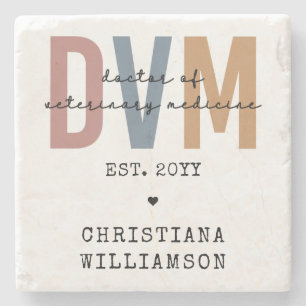 Custom DVM Doctor of Veterinary Medicine Gifts Stone Coaster