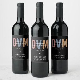 Custom DVM Doctor of Veterinary Medicine Gifts  Wine Label