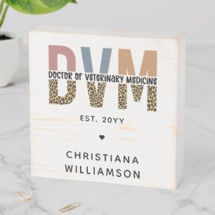 Custom DVM Doctor of Veterinary Medicine Gifts Wooden Box Sign