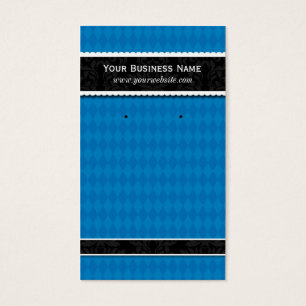 Custom Earring Cards Blue Black Business Cards