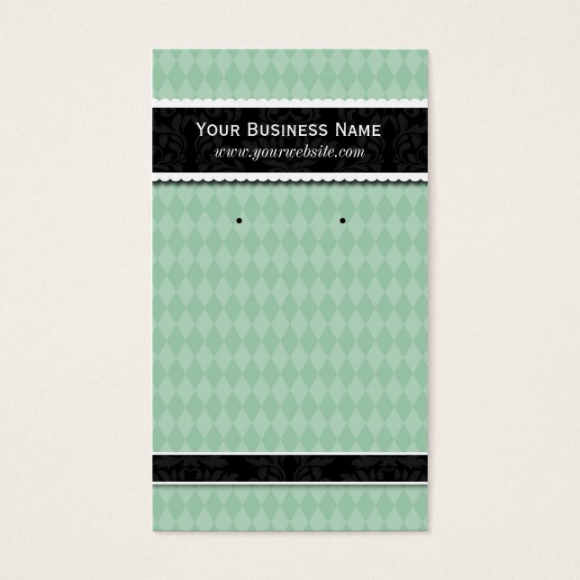 Custom Earring Cards Sage Green Business Cards (Front)