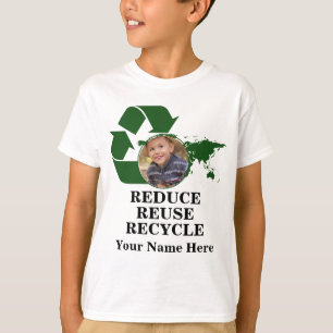 Custom earth day photo reduce reuse recycle planet T-Shirt