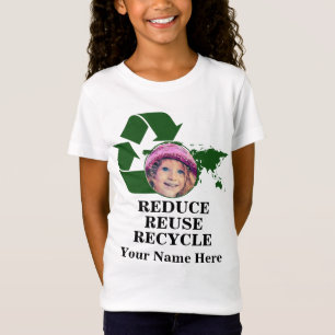 Custom earth day photo reduce reuse recycle planet T-Shirt