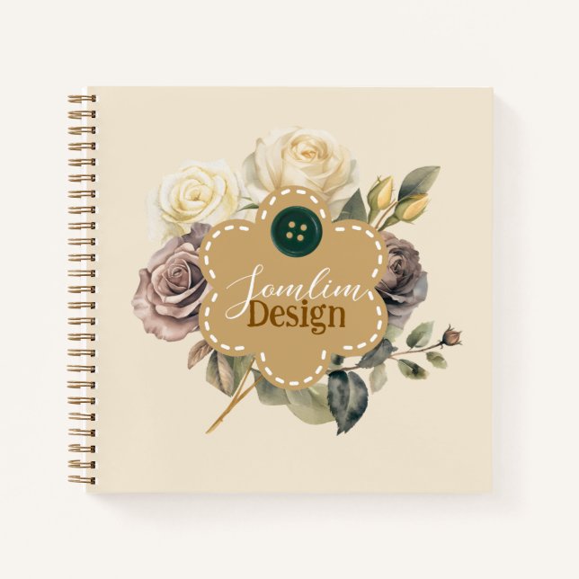 Custom Earthy background floral shape  Notebook (Front)
