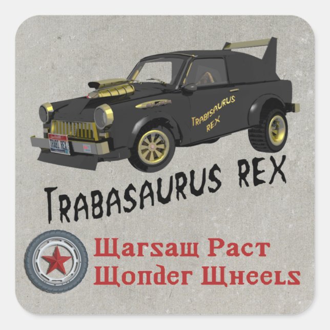 Custom East German Trabant Car Square Sticker (Front)