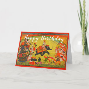 Custom East India Rajasthan Prince Riding Elephant Card