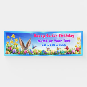 Custom Easter Birthday Party Decorations, Easter Banner