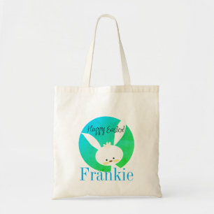 Custom Easter Bunny Egg Hunting Tote Bag