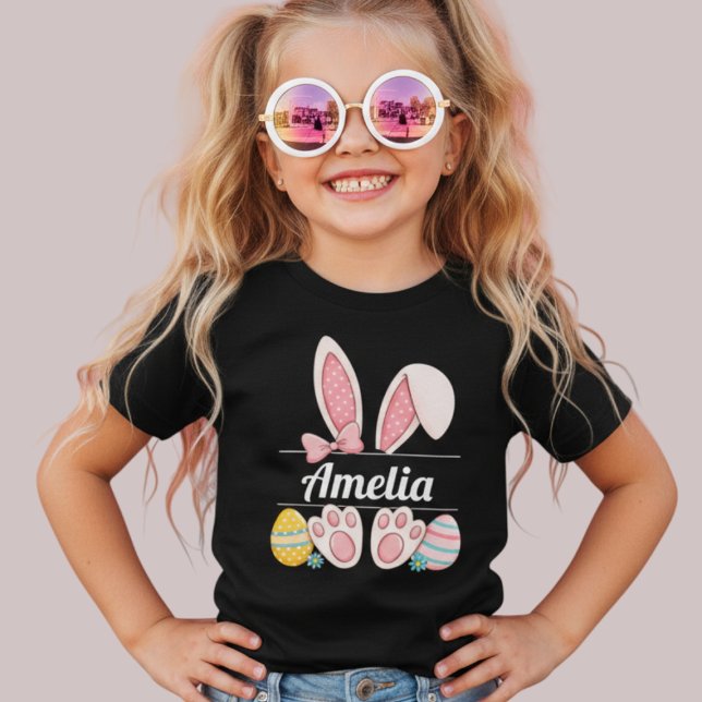 Custom Easter Bunny Name  T-Shirt (Custom Easter Bunny Name T-Shirt | Personalized Kids Easter Outfit with Bunny Ears)