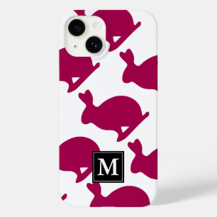 Custom Easter Bunny Rabbit Silhouette Monogram iPC Case-Mate iPhone 14 Case