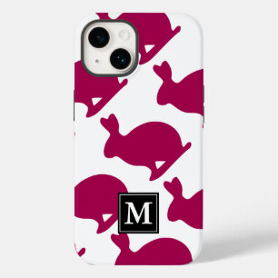 Custom Easter Bunny Rabbit Silhouette Monogram iPC iPhone 14 Case