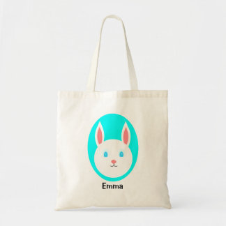 Custom Easter Bunny Tote with Blue