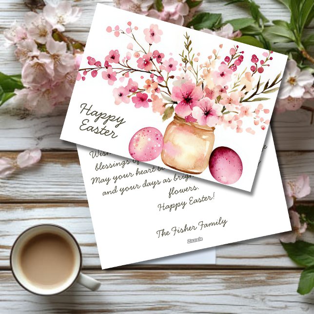 Custom Easter Card with Easter Eggs and Flowers (Creator Uploaded)