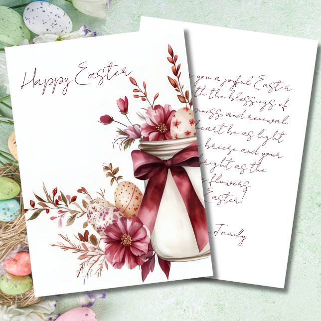 Custom Easter Card with Easter Eggs and Flowers (Creator Uploaded)
