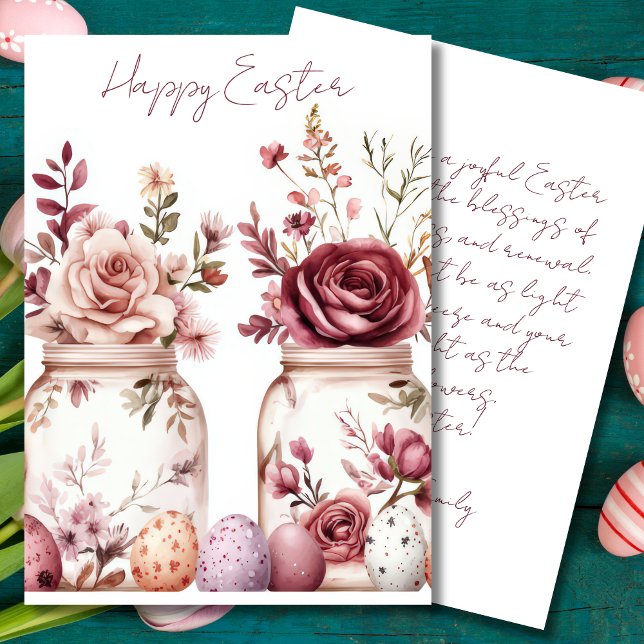 Custom Easter Card with Easter Eggs and Flowers (Creator Uploaded)