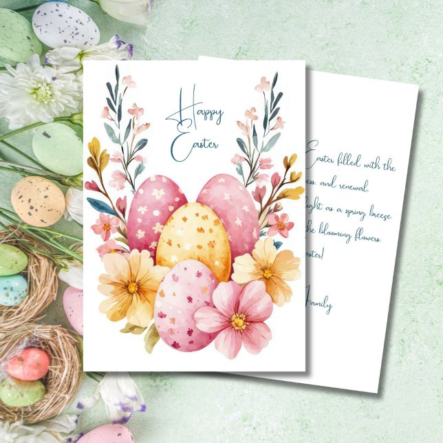Custom Easter Card with Easter Eggs and Flowers (Creator Uploaded)