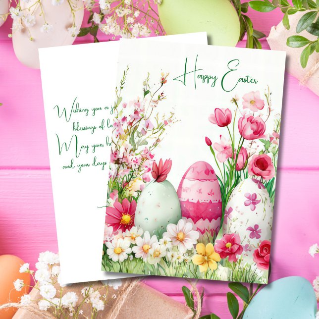 Custom Easter Card with Easter Eggs and Flowers (Creator Uploaded)