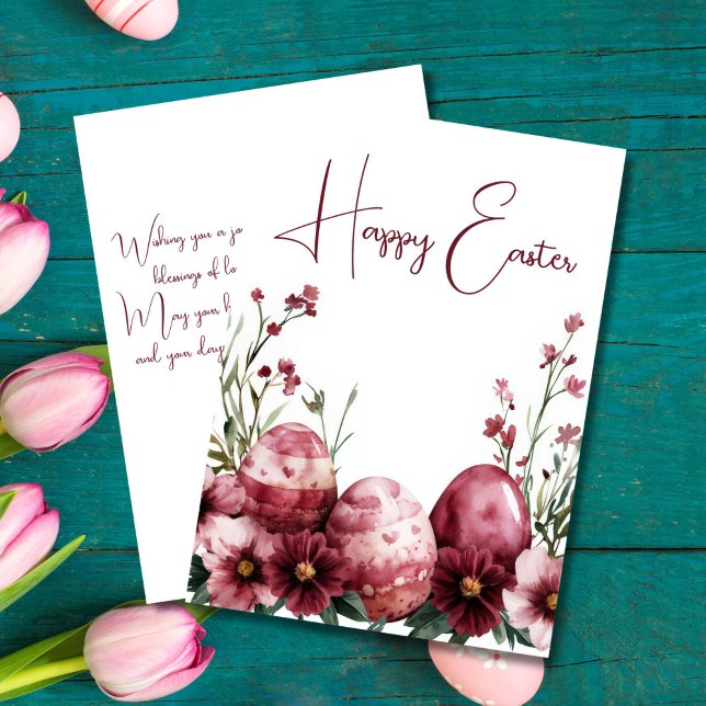 Custom Easter Card with Easter Eggs and Flowers (Creator Uploaded)