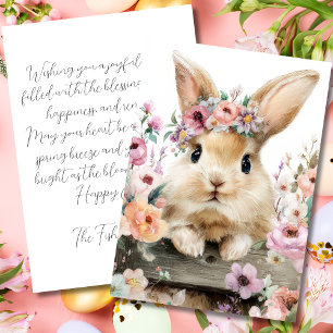 Custom Easter Card with Flowers and Easter Eggs