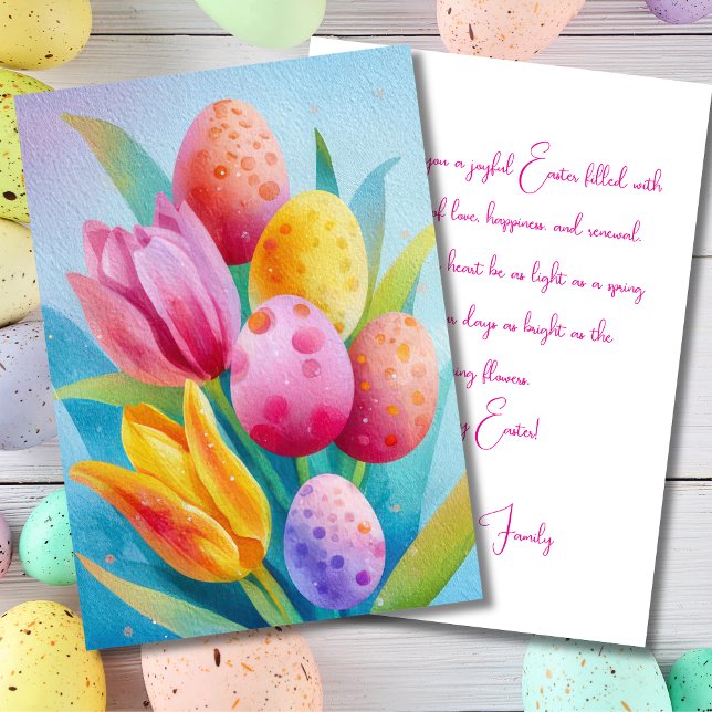Custom Easter Card with Flowers and Easter Eggs (Creator Uploaded)