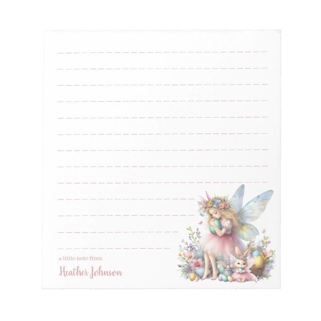Custom Easter Fairy Notepad (Front)