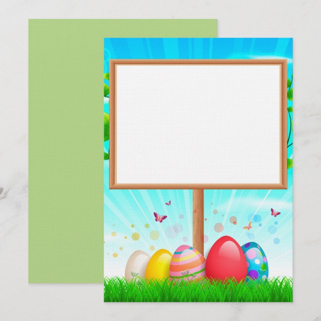 Custom Easter Wedding Invitation (Front/Back)