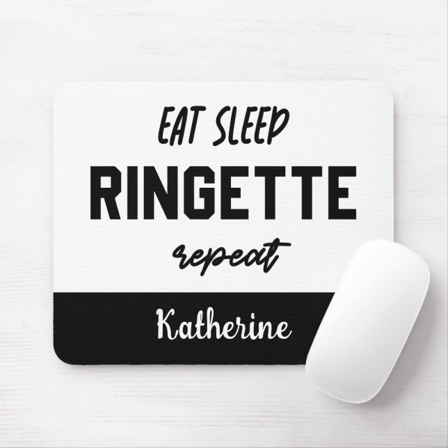 Custom Eat Sleep Ringette Repeat Ringette Mouse Mat (With Mouse)