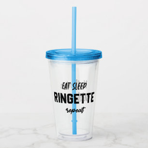 Custom Eat Sleep Ringette Repeat Ringette Player Acrylic Tumbler