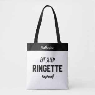 Custom Eat Sleep Ringette Repeat Ringette Player Tote Bag