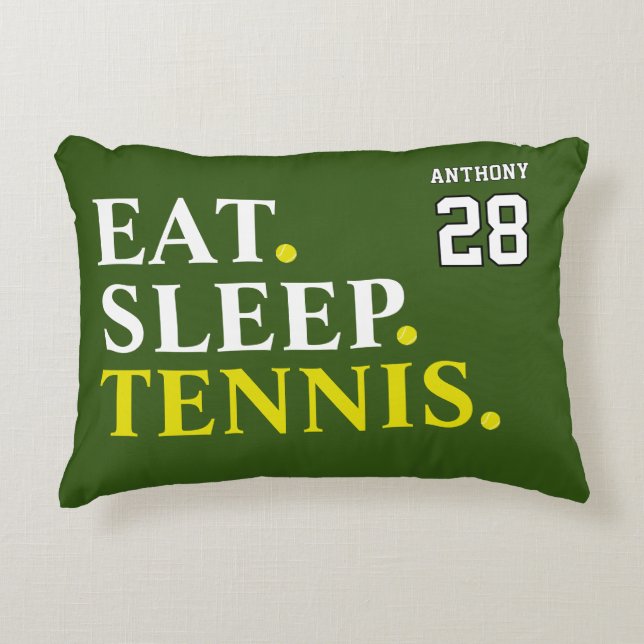 Custom Eat Sleep Tennis Decorative Cushion (Front)