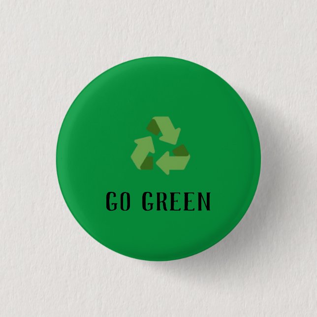 custom Eco-friendly go green logo  3 Cm Round Badge (Front)