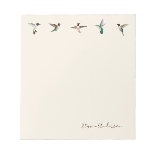 Custom Ecru North American Hummingbirds Notepad (Front)