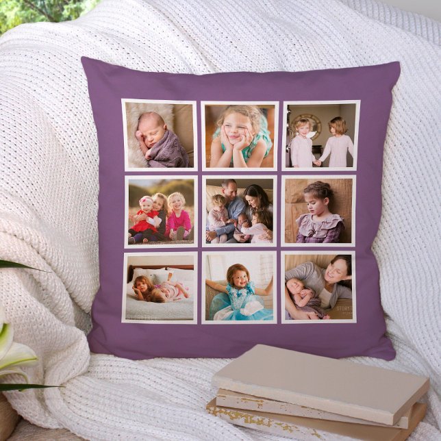 Custom Editable Background Colour Photo Collage Cushion (Creator Uploaded)