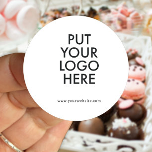 Custom, editable, branding classic round sticker