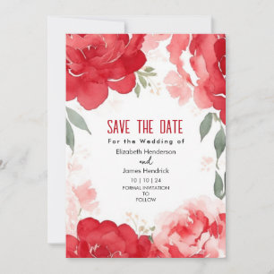 Custom Editable Crimson Red Digital Wedding Invitation