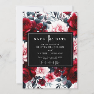 Custom Editable Crimson Red Wedding Save The Date