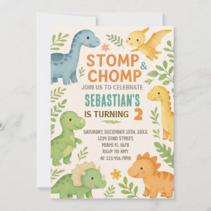 Custom Editable Dino Party Invite