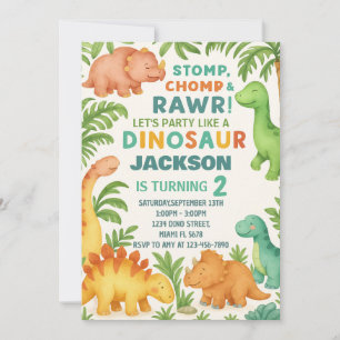 Custom Editable Dino Party Invite